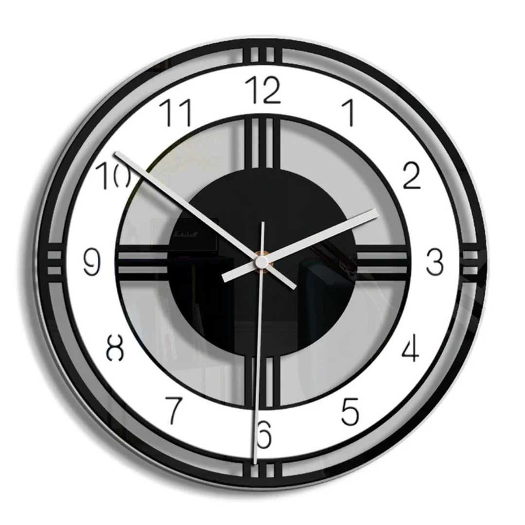 Décoration murale: horloge moderne grande et silencieuse, design épuré, parfaite pour toute pièce.