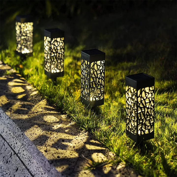 Installation facile : lampe solaire de jardin autonome pour un éclairage LED extérieur sans fil. Décoration pratique.