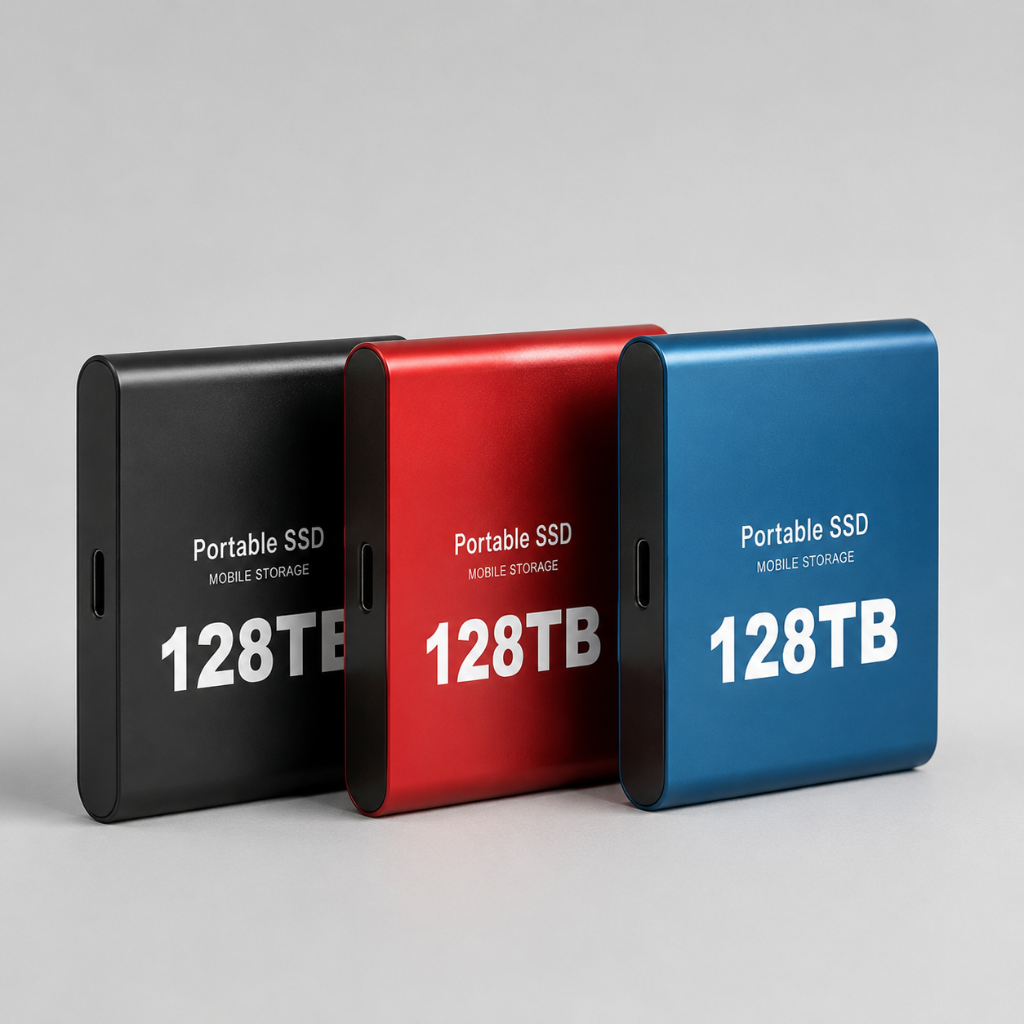 SSD externe portable ultra-rapide USB 3.2 pour transfert de données et sauvegarde rapide en aluminium.