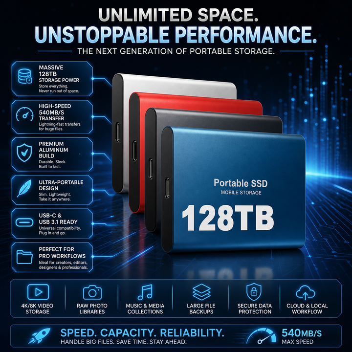 Technologie SSD externe portable pour un stockage USB rapide de données, parfait pour la mobilité et la sauvegarde.