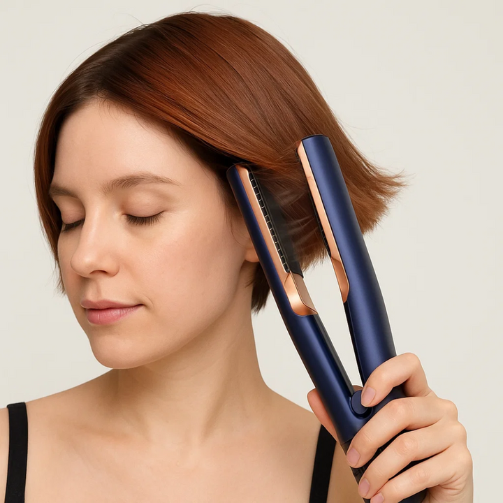 Sèche-cheveux lisseur 2-en-1, essentiel pour un coiffage thermique rapide des cheveux.