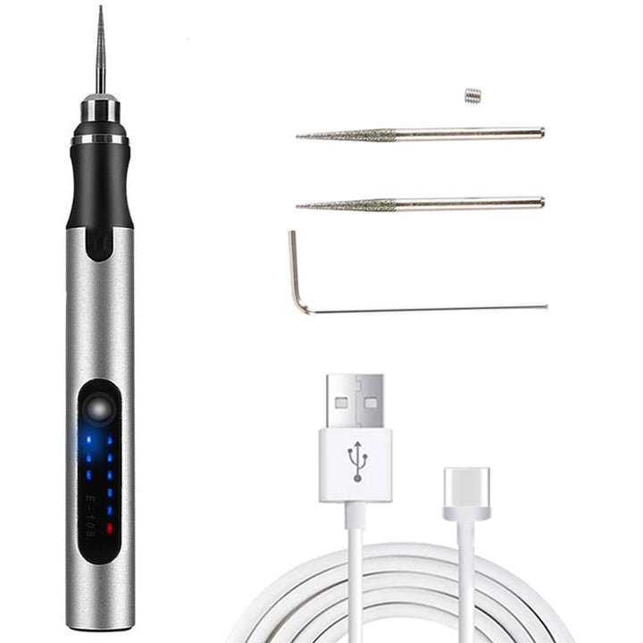 Stylo de gravure sans fil portable et précis pour personnaliser bois, métal, verre. Outil DIY idéal.