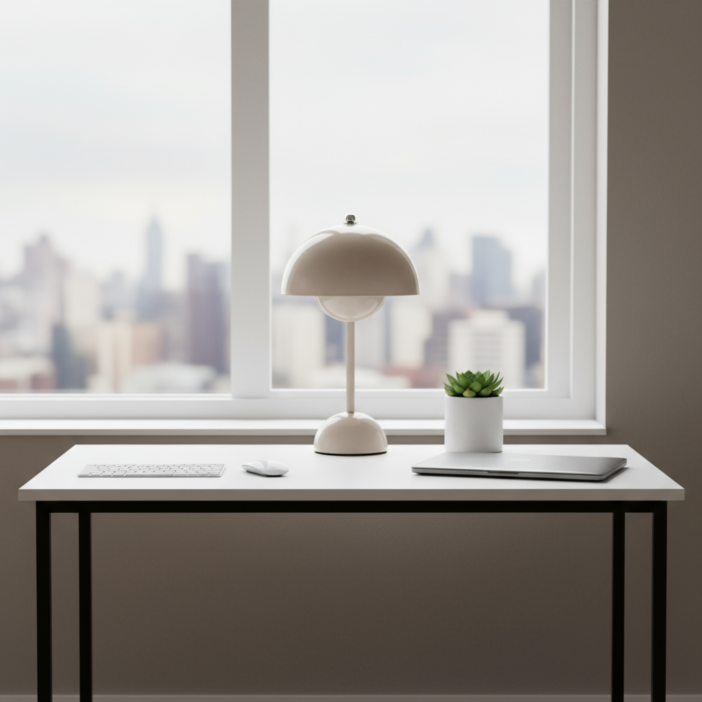 Lampe de table LED sans fil dimmable, design pot de fleurs moderne pour décoration intérieure chic et lumineuse.