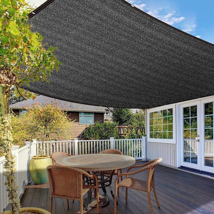 Filet protection solaire anti-UV extérieur pour jardin, terrasse. Ombrage efficace, réduit chaleur et rayons nocifs.