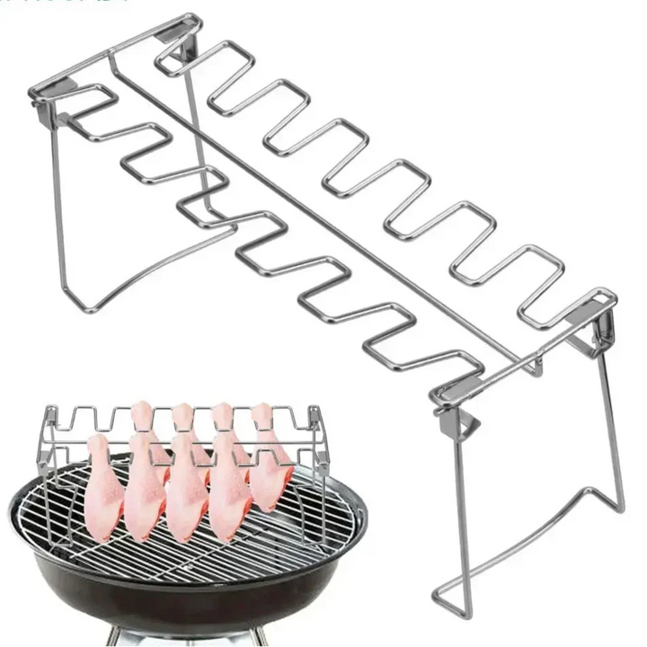 Accessoire essentiel pour barbecue, support de cuisson pour pilons de poulet, pour grillades parfaites.