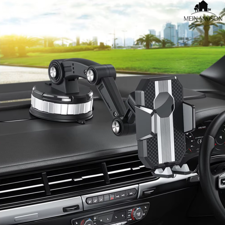 Support téléphone voiture universel rotatif 360°, fixation pour tableau de bord ou pare-brise de smartphone.