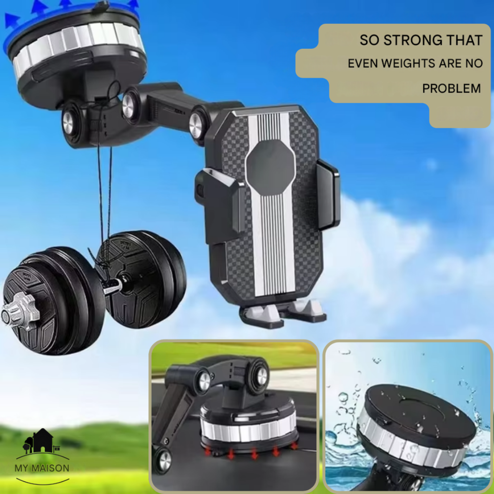 Accessoire auto: support téléphone universel rotatif 360° pour tableau de bord et pare-brise de voiture.