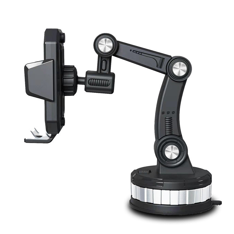 Support de téléphone voiture avec bras télescopique extensible et rotatif à 360°, idéal pour tous les smartphones.