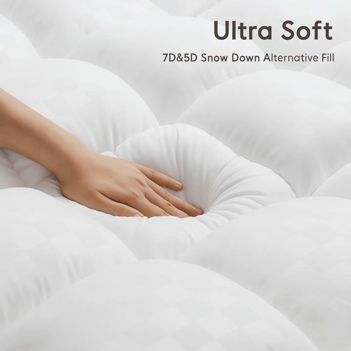 Surmatelas thérapeutique anti-douleur, réduisant la pression pour un confort articulaire et un repos maximal.