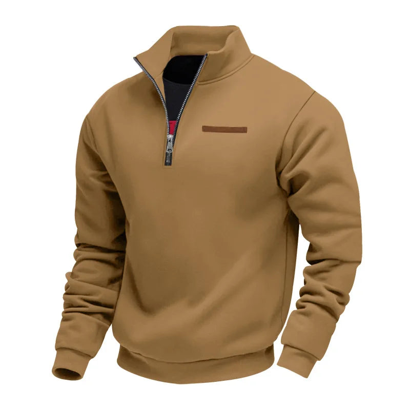 Pull homme décontracté en polaire, offrant chaleur et confort. Parfait pour la mode masculine casual.