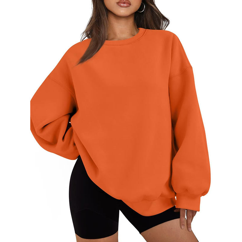 Sweat-shirt femme oversize pour le printemps ou l'automne, un basique confortable.