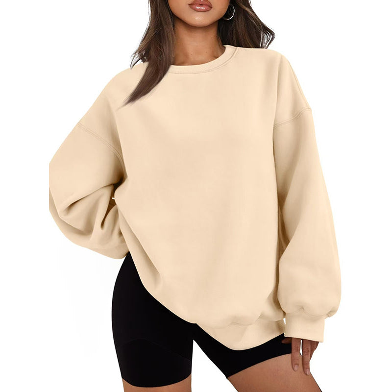 Tissu doux et confortable pour ce sweat-shirt oversize femme, style basique chic.