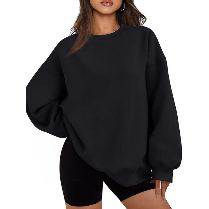 Sweat-shirt femme décontracté, oversize, style basique et élégant pour un look sans effort.