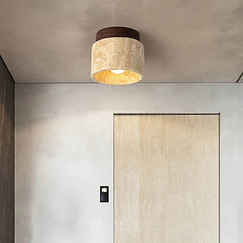 Lampe plafond design Japandi en crème. Éclairage intérieur minimaliste adaptable salon, chambre. Ambiance sereine.