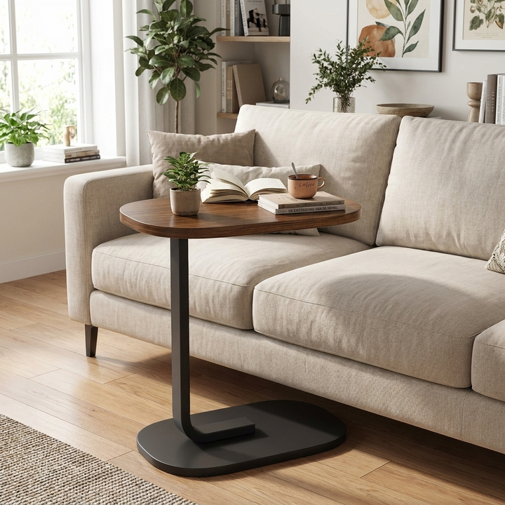 Table d'appoint pliée, meuble compact pour rangement facile, gain de place optimal, idéale pour petits espaces.