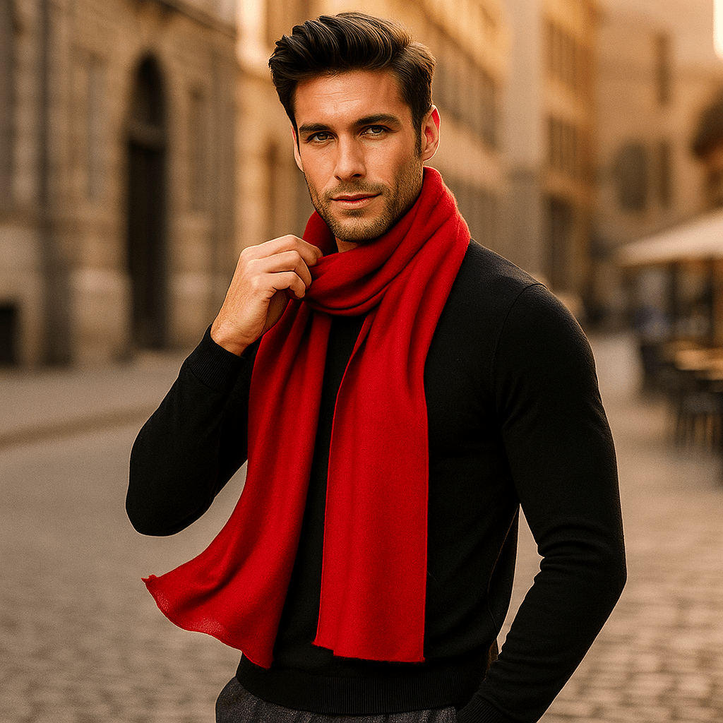 Écharpe homme chaude et douillette à rayures, effet laine. Confort absolu pour affronter le froid hivernal.