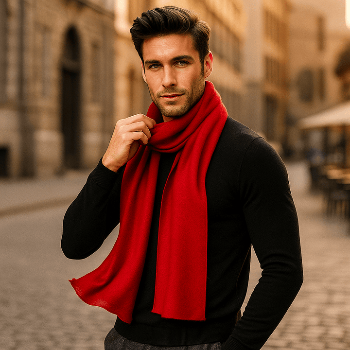 Écharpe homme chaude et douillette à rayures, effet laine. Confort absolu pour affronter le froid hivernal.