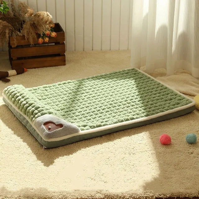 Coussin chaud et douillet pour chien/chat, tapis lit luxe en peluche, idéal confort hiver, lavable machine.