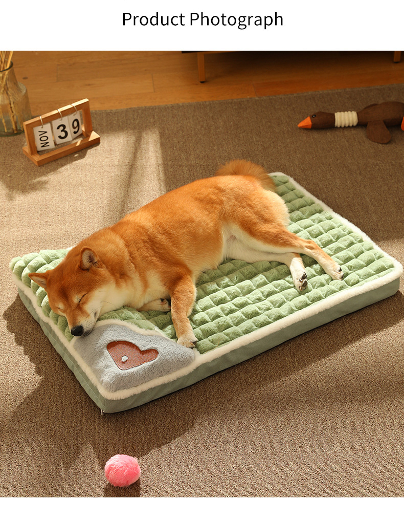 Tapis lit chien lavable machine, douillet, chaud. Coussin confort animal en peluche pour petit/moyen chien.