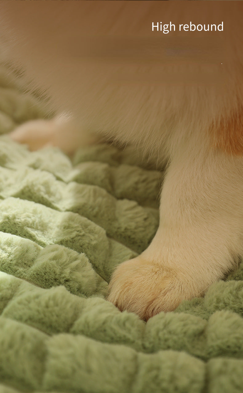 Tapis lit luxe pour chien/chat, chaud, douillet, lavable. Peluche douce, confort animal hiver assuré.