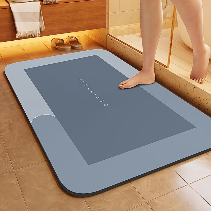 Tapis de bain antidérapant pour douche, en diatomée, séchage rapide pour une salle de bain sécurisée et hygiénique.