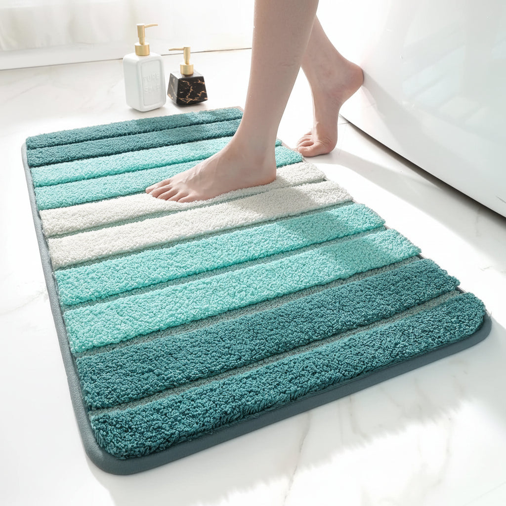 Tapis de bain absorbant en microfibre à séchage rapide, garde votre salle de bain sèche et propre. Idéal après la douche.