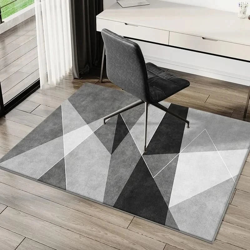 Tapis de protection antidérapant en velours pour chaise de bureau, idéal sur sols durs, facile d'entretien.