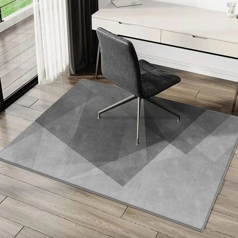 Tapis de chaise de bureau rectangulaire noir lavable, parfait pour protéger les sols durs à la maison.