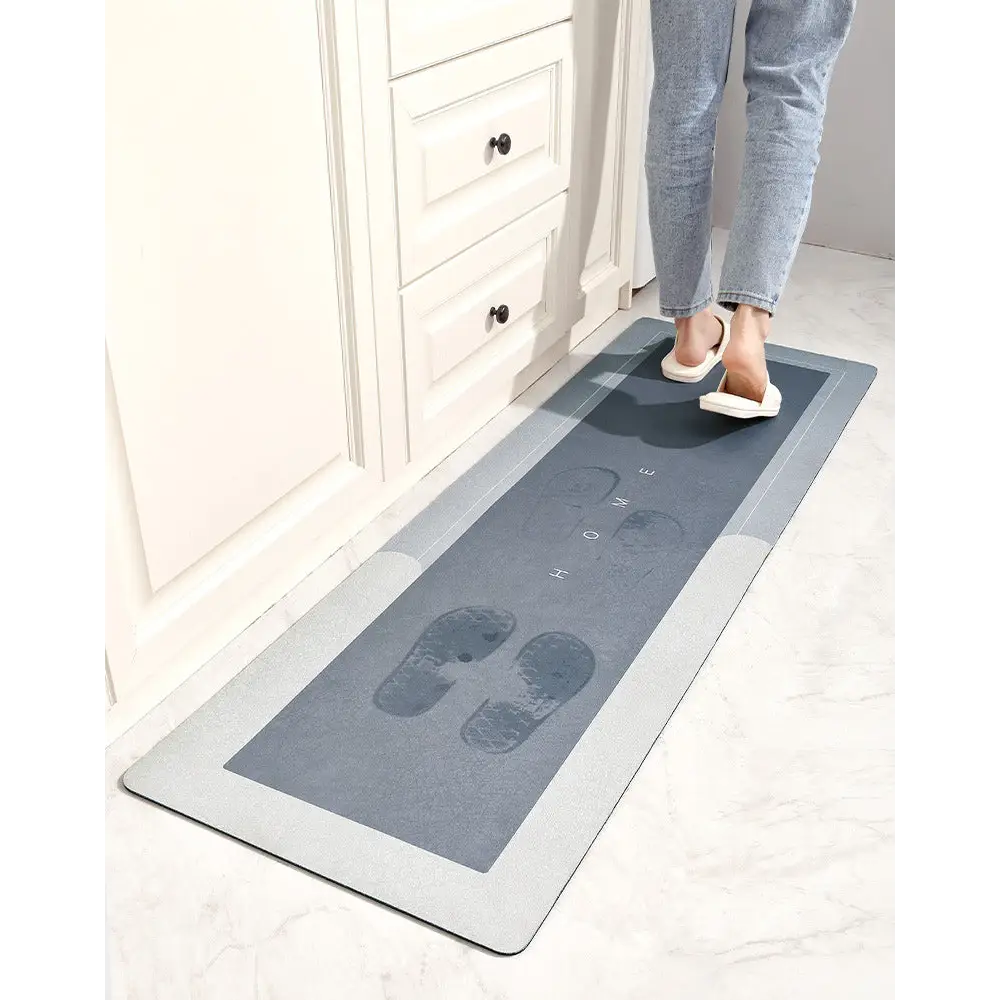Tapis de cuisine absorbant en diatomite, imperméable et antidérapant pour protection du sol, confort hygiénique.