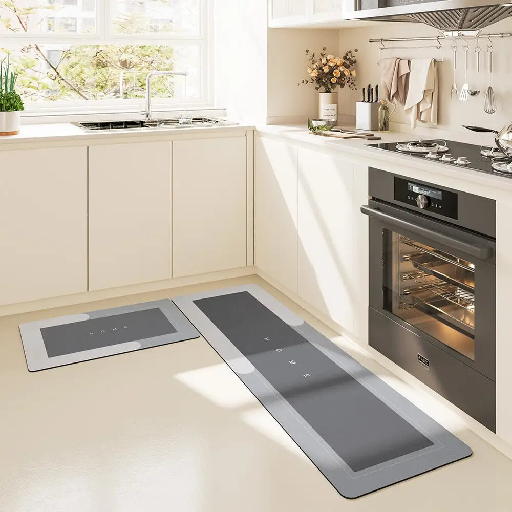 Tapis de cuisine antidérapant, protégeant le sol des éclaboussures, absorbant et résistant à l'eau, zones de cuisson.