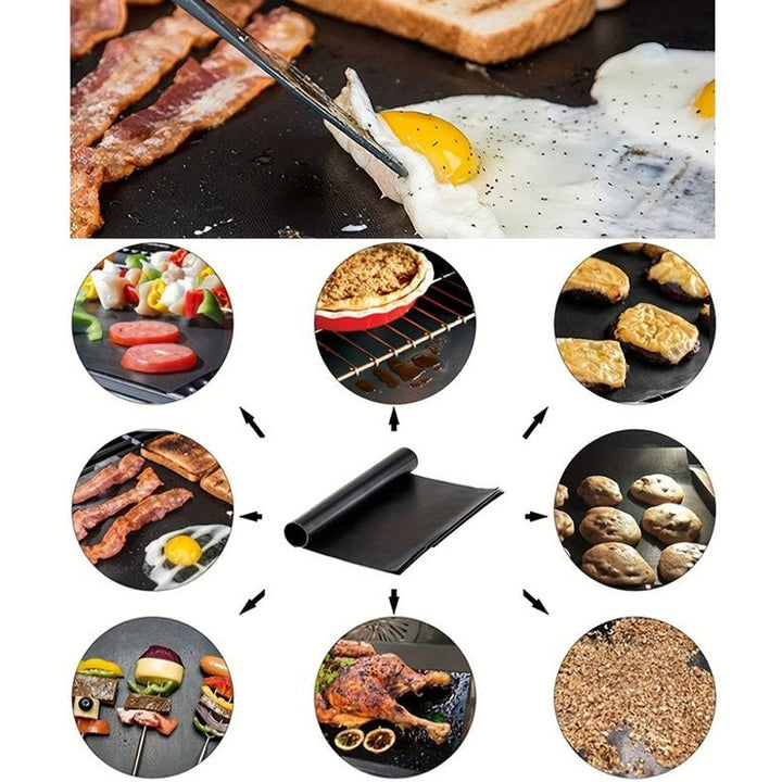 Accessoires de cuisine : 5 tapis antiadhésifs pour barbecue, four et grillades. Réutilisables et pratiques.