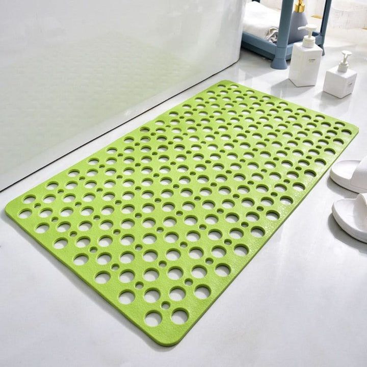 Tapis de douche texturé antidérapant, couleur neutre, pour une sécurité et un confort accrus sous la douche.