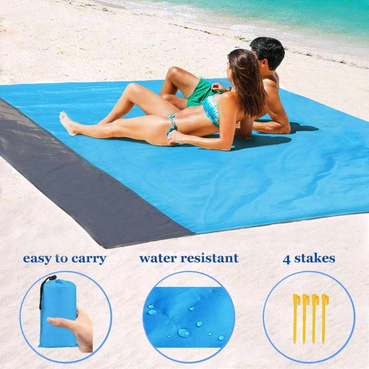 Tapis de sol anti-sable résistant et séchant vite, idéal pour toute activité en extérieur. Confortable et pratique.