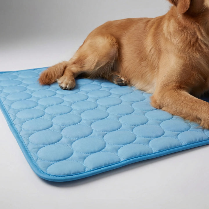 Tapis rafraîchissant matelassé pour chien et chat. Confort frais essentiel pour l'été.