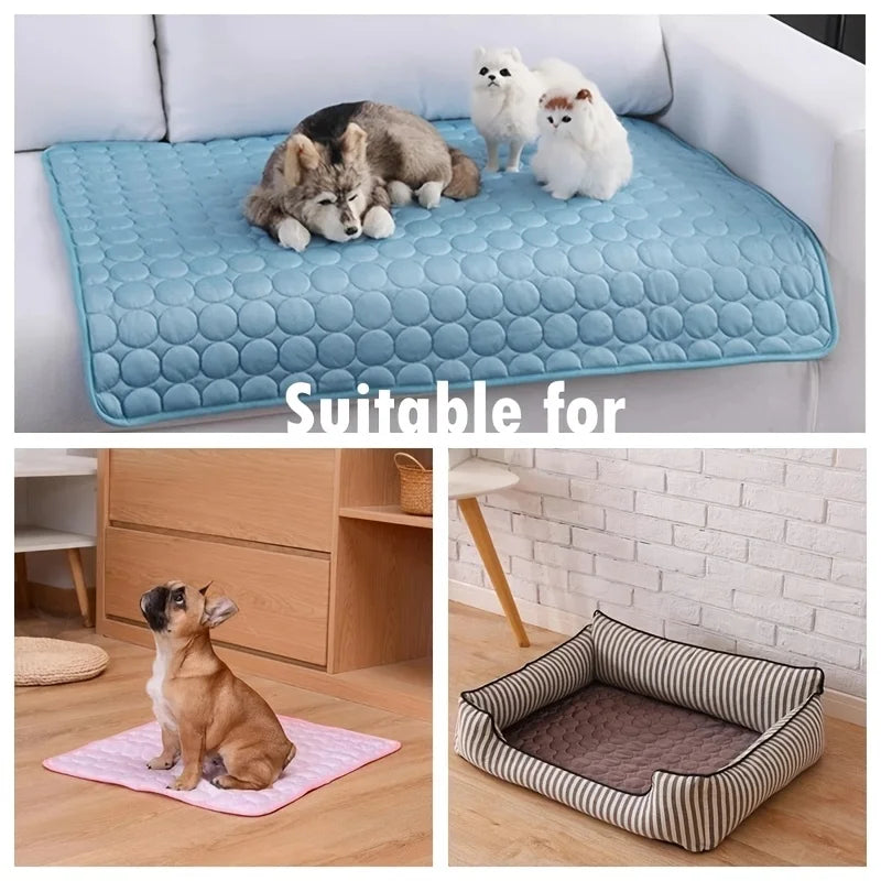 Tapis rafraîchissant lavable pour animaux, chiens et chats. Confort anti-chaleur et fraîcheur pour un été serein.