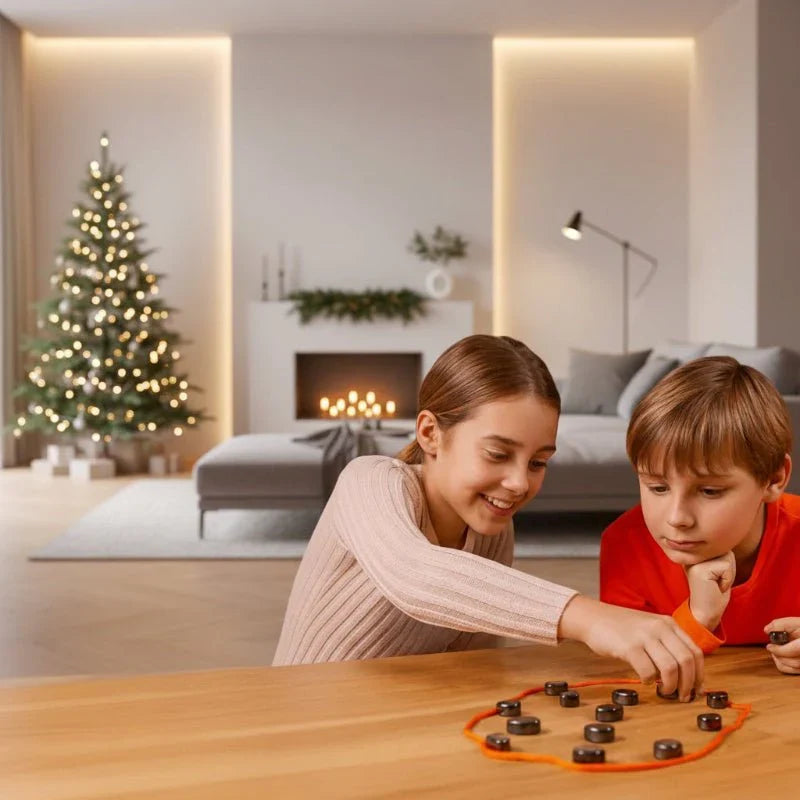 Échiquier magnétique compact pour apprendre la stratégie du jeu d'échecs. Parfait pour la famille, à la maison ou en voyage.