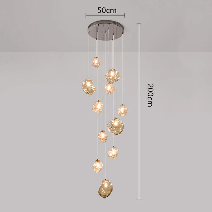 Éclairage d'ambiance LED, chandelier suspendu design nordique pour escalier moderne, déco villa.