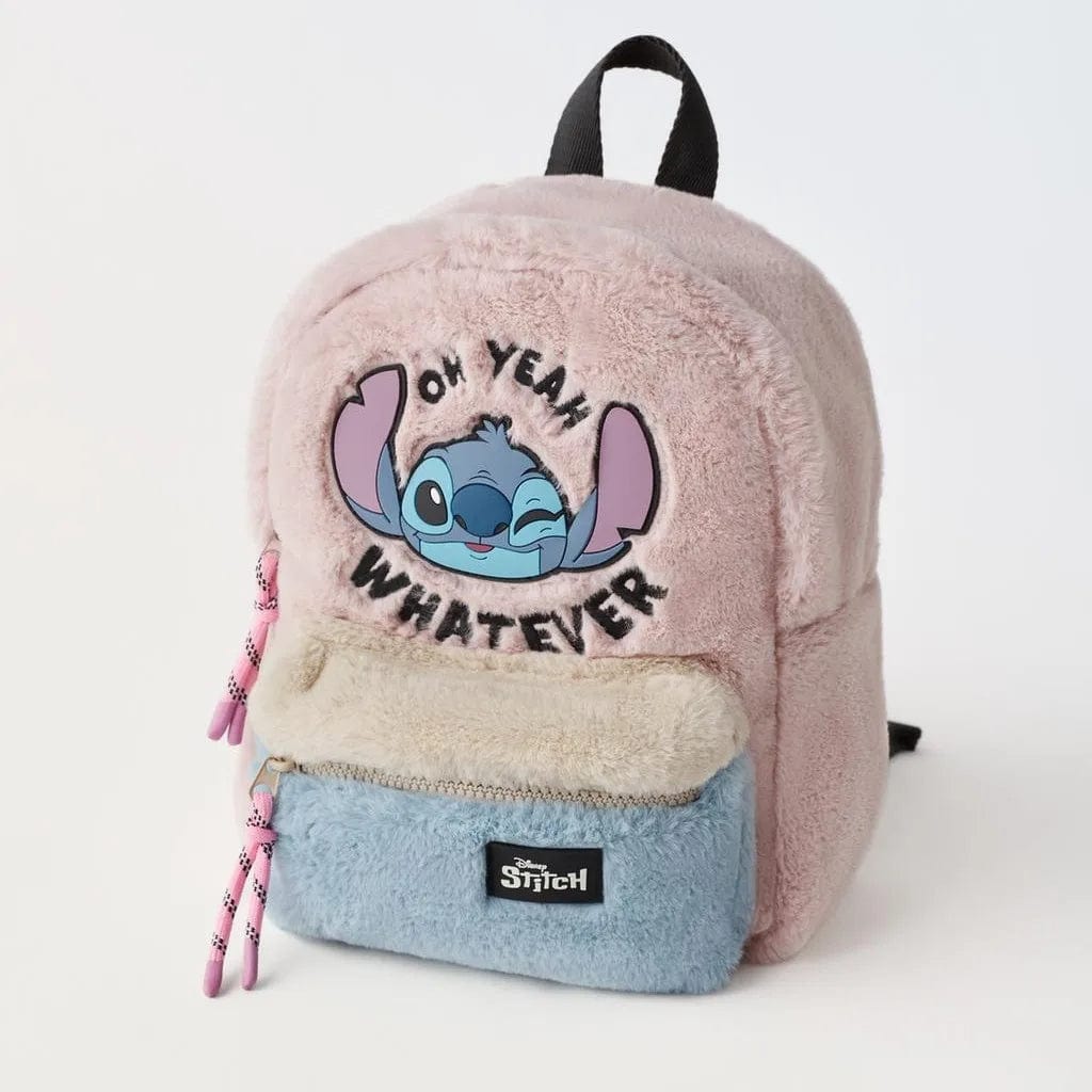 Cartable Stitch en peluche douce pour enfant, sac à dos idéal pour la rentrée scolaire filles et garçons.