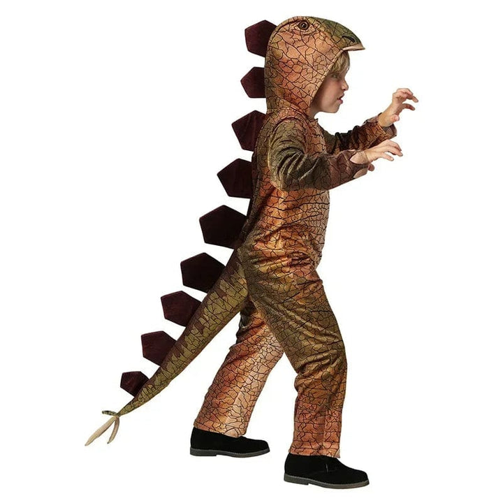 Vue d'ensemble du déguisement dinosaure enfant, idéal pour le carnaval et les jeux.