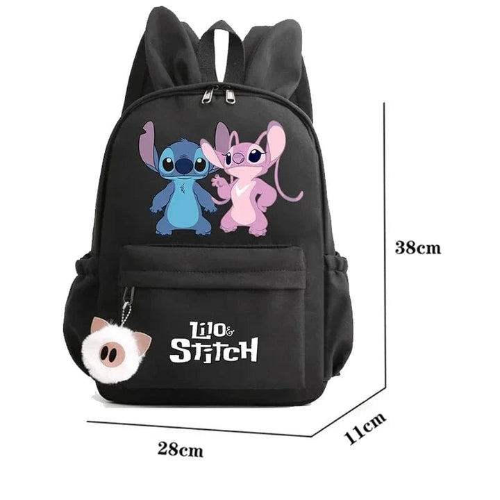 Cartable rentrée des classes, modèle enfantin avec accessoire porte-clés.