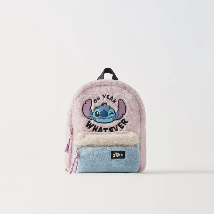 Adorable cartable Stitch en peluche douce, sac d'école pour jeunes enfants, filles et garçons.