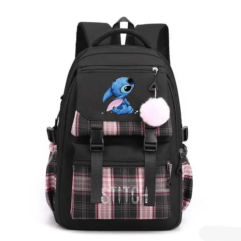 Cartable Stitch enfant au design unique, accessoire scolaire essentiel pour l'école et la rentrée, grande capacité.