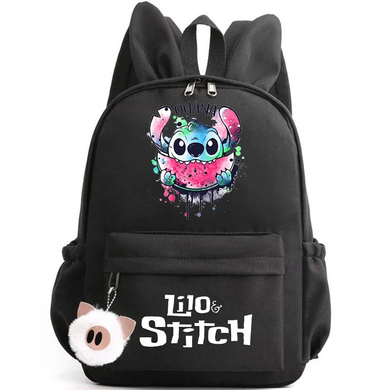 Sac à dos scolaire pour enfant, grand compartiment, avec porte-clés mignon.