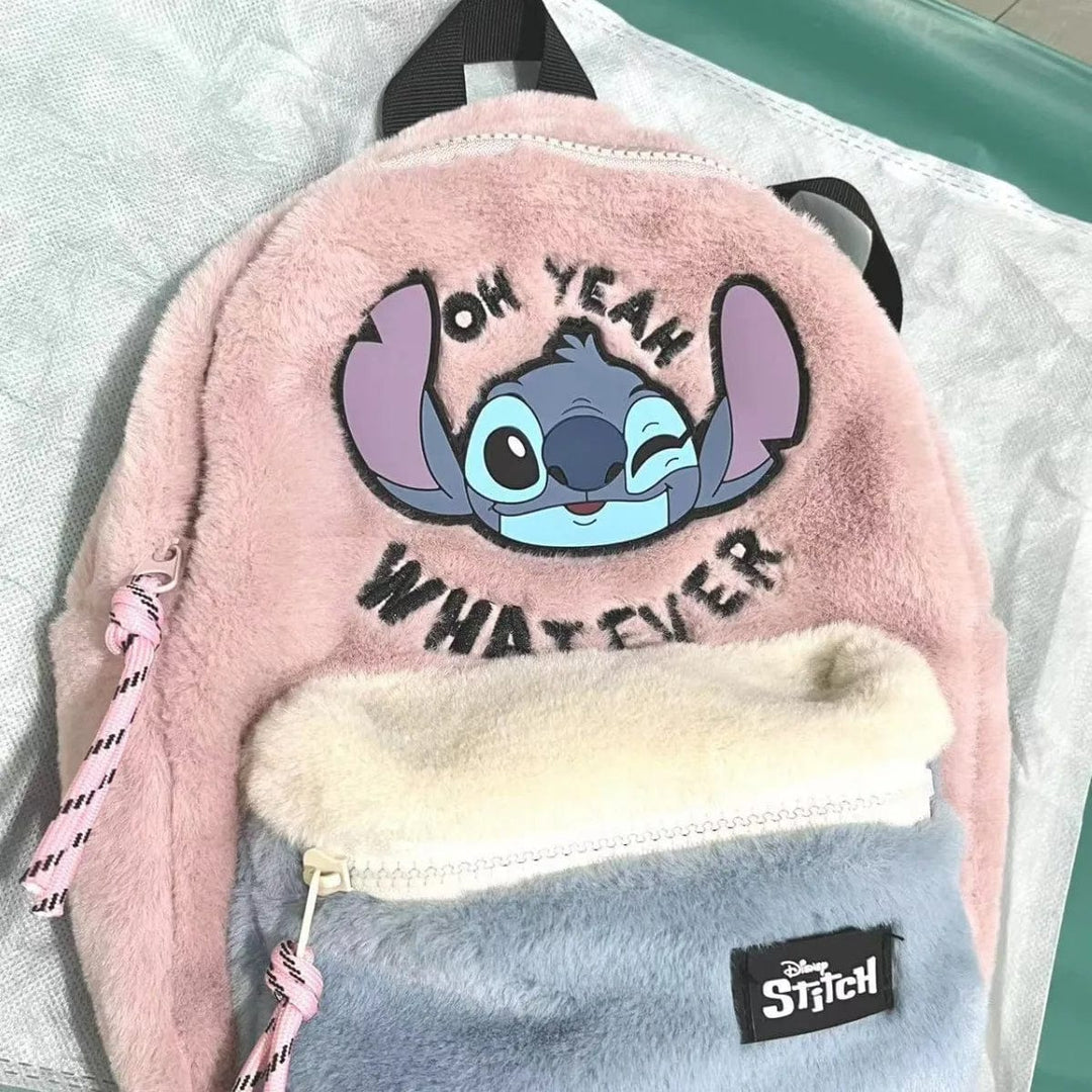 Sac à dos Stitch mignon en peluche, doux et confortable pour enfants à l'école ou en maternelle.