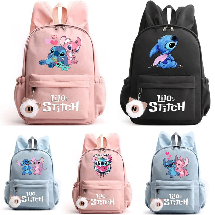 Cartable enfant mignon avec porte-clés fantaisie pour la rentrée scolaire.