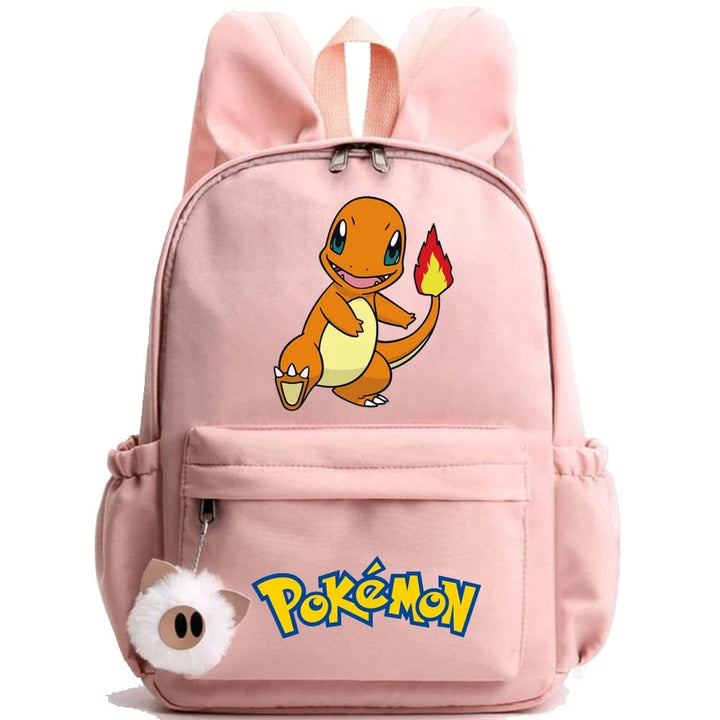Cartable enfant Pokémon robuste pour l'école. Sac à dos en toile avec porte-clé pour écolier.