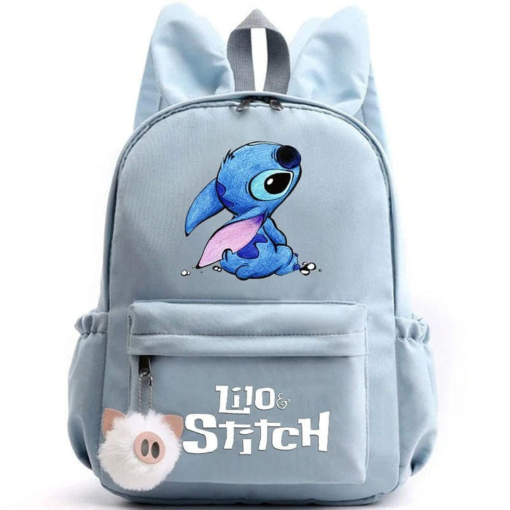 Sac d'école primaire enfant, illustration joyeuse, avec un porte-clés mignon.