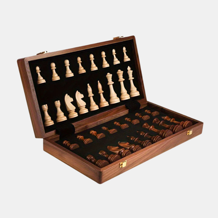 Échiquier en bois classique pour jeu d'échecs, compétition et collection. Idéal pour la stratégie.