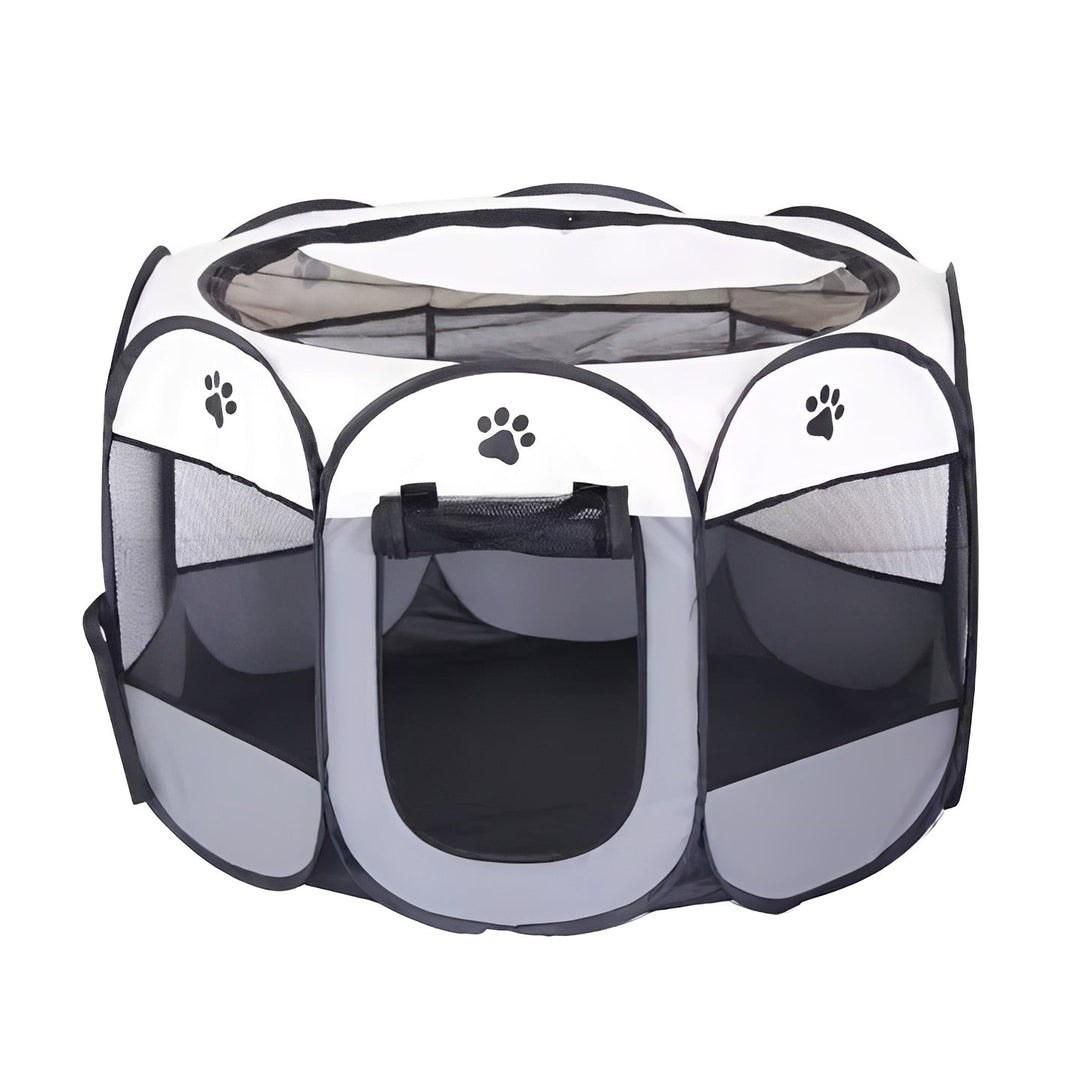 Tente pliable portable pour chats et petits chiens, idéale pour voyages, intérieur et extérieur.
