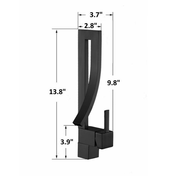 Robinet mitigeur de lavabo design pour salle de bain moderne, finition noire mate.